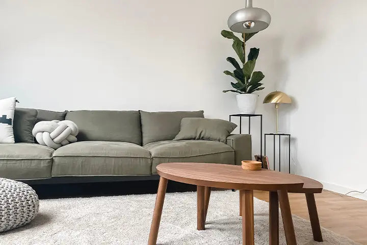 Home Staging Wohnzimmer mit Kunstpflanze