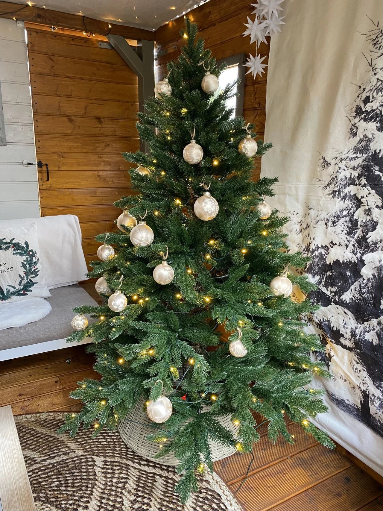 Künstlicher Weihnachtsbaum - David | 150 cm, mit LED-Leuchten