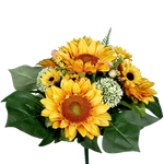 Künstlicher Sonnenblumen-Strauß - Tabea, 30 cm, Kunstblume von aplanta, in Gelb, für drinnen