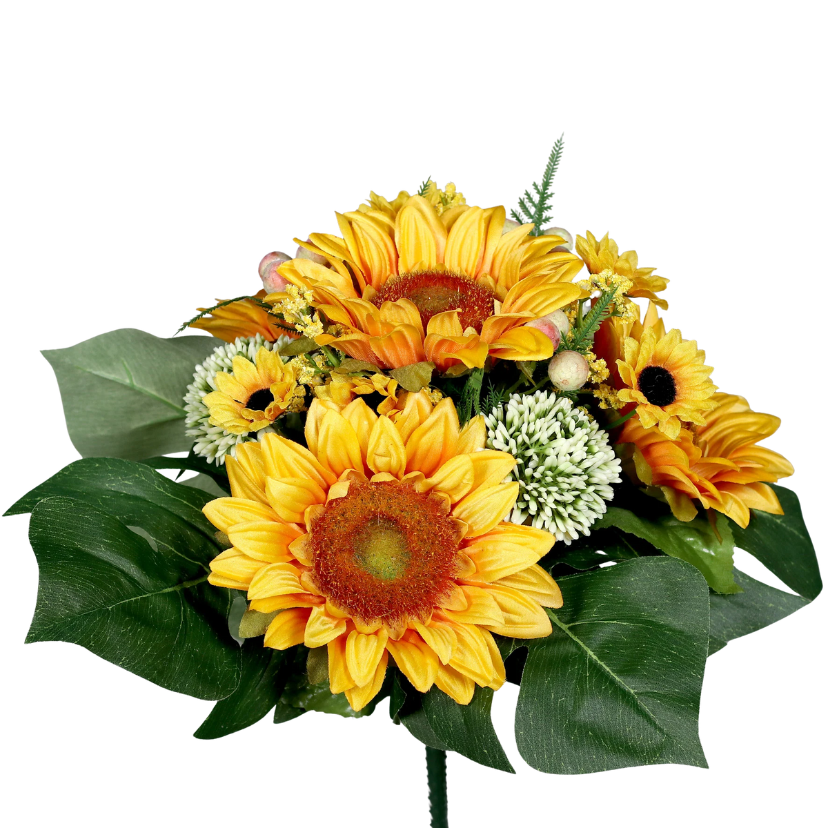 Künstlicher Sonnenblumen-Strauß - Tabea, 30 cm, Kunstblume von aplanta, in Gelb, für drinnen