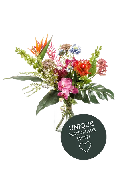 Künstlicher Blumenstrauß - Sahra, 65 cm, Kunstblume von aplanta, handgebunden, in Natur, für drinnen