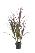 Hochwertiges Kunstgras auf transparentem Hintergrund mit echt wirkenden Kunstblättern in natürlicher Anordnung. Künstliches Gras - Matilda hat die Farbe Natur und ist 90 cm hoch. | aplanta Kunstpflanzen