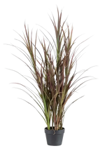 Künstliches Gras - Kuzey, 115 cm, Kunstpflanze von aplanta, UV-beständig, im schwarzen Topf, in Natur, für draußen
