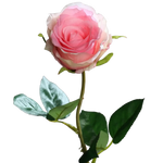 Künstliche Rose - Efgenia, 48 cm, Kunstblume von aplanta, halboffen, in Pink, für drinnen