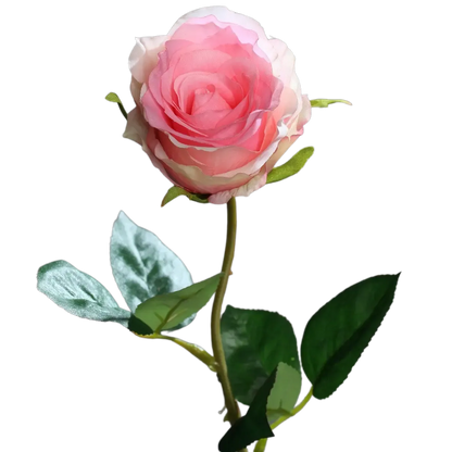 Künstliche Rose - Efgenia, 48 cm, Kunstblume von aplanta, halboffen, in Pink, für drinnen