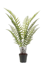 Künstlicher Woodwardia Farn - Golo, 90 cm, Kunstpflanze von aplanta, UV-beständig, in Natur, für draußen