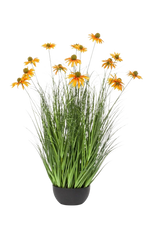 Künstliche Wiesenblumen - Mathew, 90 cm, Kunstbaum von aplanta, in Grün/orange, für drinnen