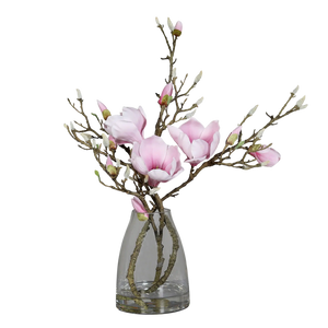 Künstliches Magnolien Arrangement - Ichigo | 50 cm | in Glasvase