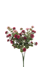 Künstlicher Kugelamarant - Angie, 36 cm, Kunstpflanze von aplanta, UV-beständig, in Rot/pink, für draußen