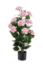 Künstliche Hortensie - Gloria, 90 cm, Kunstblume von aplanta, UV-beständig, in Pink, für draußen