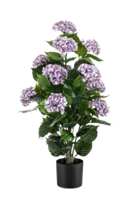 Künstliche Hortensie - Fred, 90 cm, Kunstblume von aplanta, UV-beständig, in Lila, für draußen