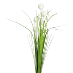 Hochwertiges Kunstgras auf transparentem Hintergrund mit echt wirkenden Kunstblättern in natürlicher Anordnung. Künstliches Kugelgras - Aurora hat die Farbe Natur und ist 70 cm hoch. | aplanta Kunstpflanzen