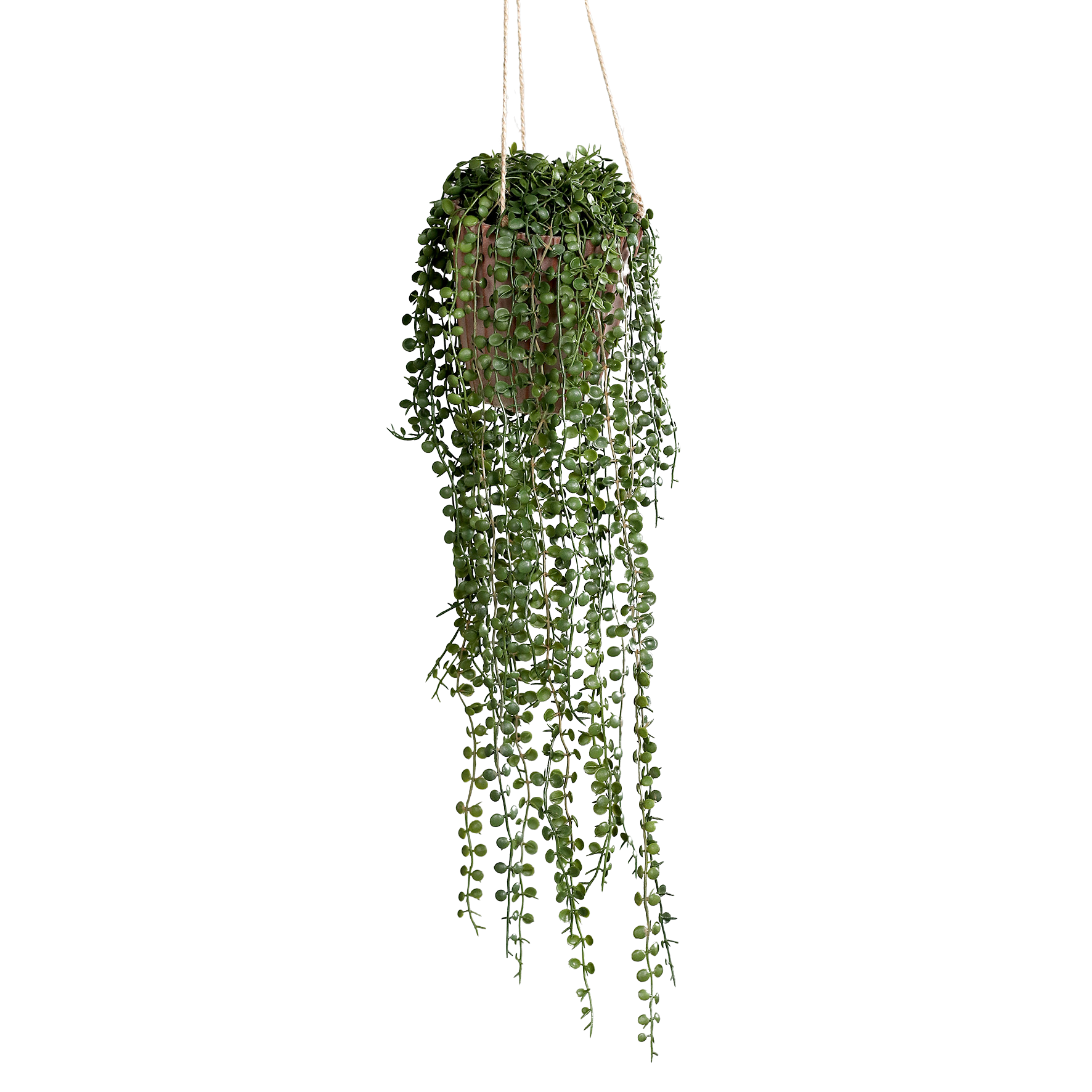 Künstlicher Hänge Kletterficus - Kjell, 50 cm, Kunstpflanze von aplanta, inkl. Dekotopf, in Natur, für drinnen