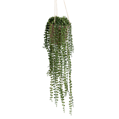 Künstlicher Hänge Kletterficus - Kjell, 50 cm, Kunstpflanze von aplanta, inkl. Dekotopf, in Natur, für drinnen