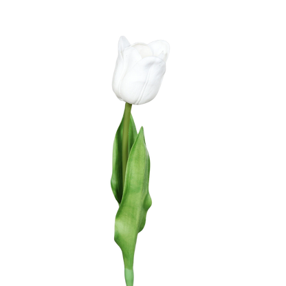 Künstliche Tulpe - Tris, 60 cm, Kunstblume von aplanta, Real Touch, in Weiß, für drinnen & draußen