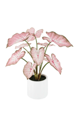 Künstliche Caladium - Mayra, 70 cm, Kunstblume von aplanta, inkl. Dekotopf, in Pink, für drinnen