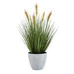 Künstliches Gras - Lysander, 46 cm, Kunstpflanze von aplanta, mit Fruchtstamm, in Grün, für drinnen