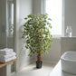 Künstlicher Ficus - Ravian, 120 cm, Kunstbaum von aplanta, mit Echtholzstamm, inkl. Startertopf, in Natur, für drinnen