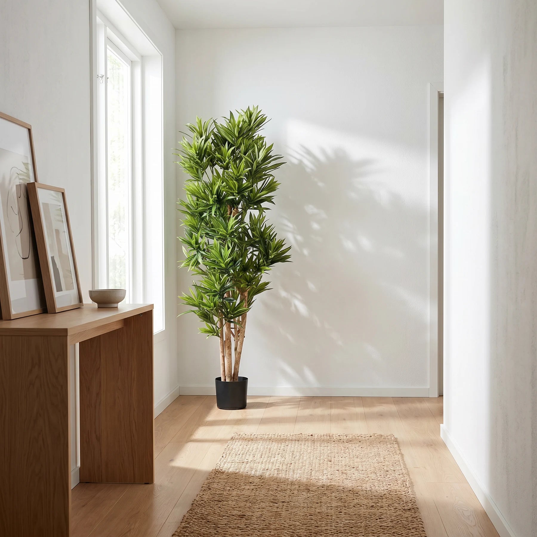 Künstliche Dracaena Reflexa - Sylvaran, 150 cm, Kunstbaum von aplanta, in Grün, für drinnen