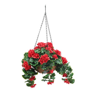 Künstliche Geranien Hängeampel - Petra I 40 cm