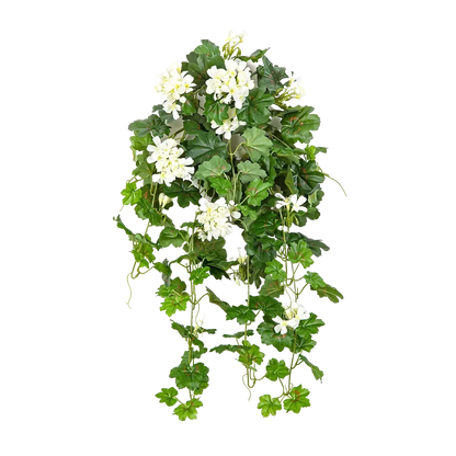 Künstliche Hänge-Geranie - Ali, 72 cm, Kunstpflanze von aplanta, Steckpflanze, in Natur, für drinnen