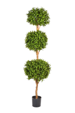 Künstlicher Buchsbaum - Ruben, 190 cm, Kunstbaum von aplanta, im schwarzen Topf, in Natur, für drinnen