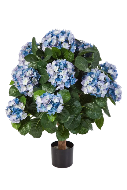 Künstliche Hortensie - Naomi, 62 cm, Kunstpflanze von aplanta, in Blau, für drinnen