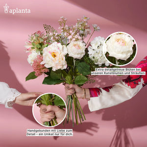 Künstliche Hortensie - Sylvia, 37 cm, Kunstblume von aplanta, in Blau, für drinnen