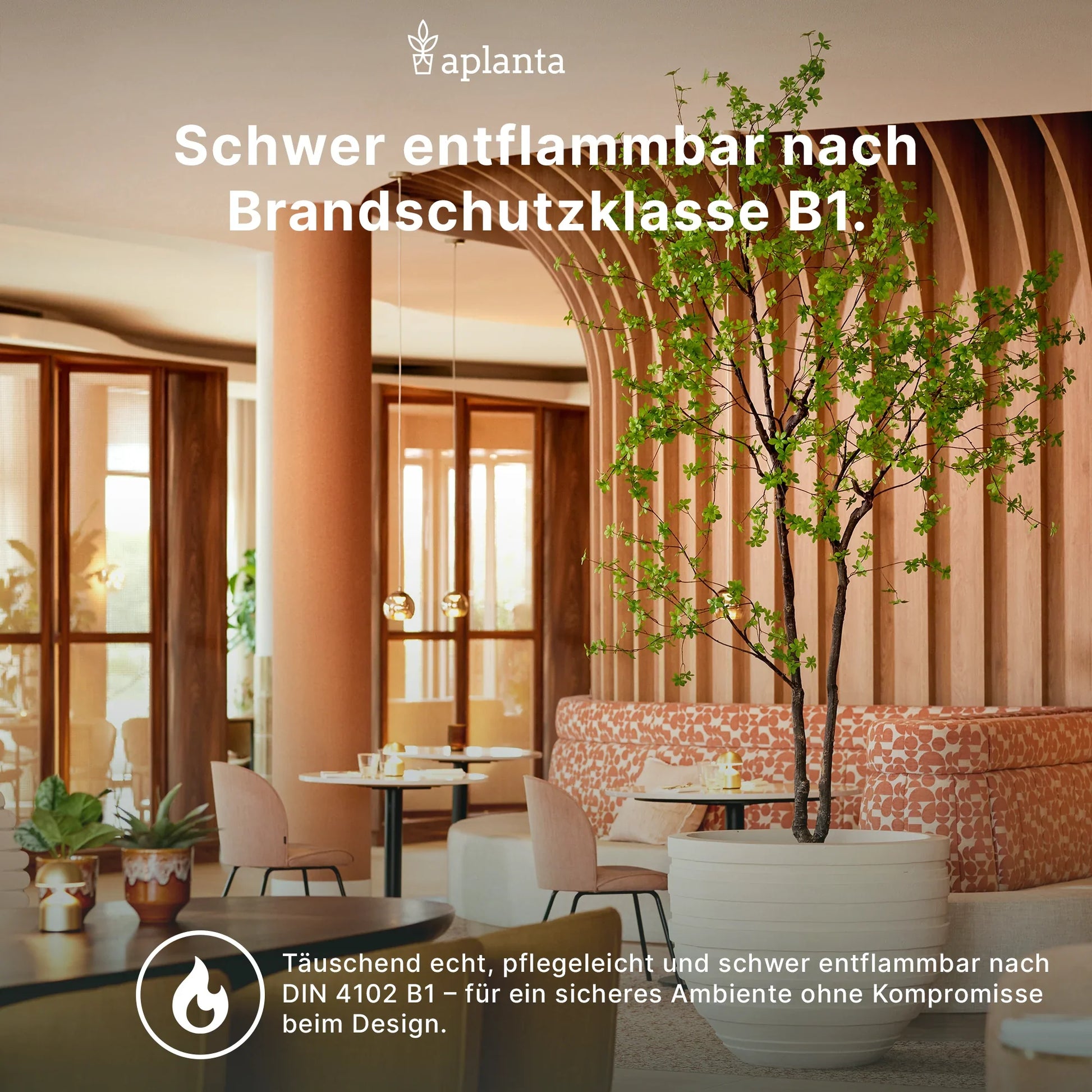 Künstliche Areca Palme - Svenja, 240 cm, Kunstbaum von aplanta, feuerhemmend, B1-zertifiziert, in Grün, für drinnen