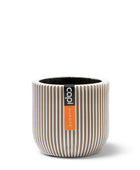 Blumentopf Kugel Groove elfenbein I 17x15 cm