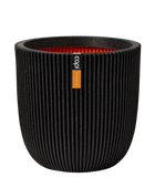 Blumentopf Kugel Groove schwarz | 43x41 cm