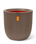 Blumentopf Kugel Groove warmes taupe | 43x41 cm