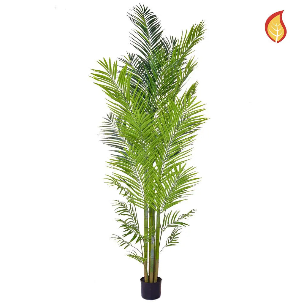 Künstliche Areca Palme - Svenja, 240 cm, Kunstbaum von aplanta, feuerhemmend, B1-zertifiziert, in Grün, für drinnen