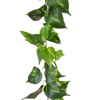 Künstliche Pothos Girlande - Christian, 220 cm, Kunstpflanze von aplanta, feuerhemmend, B1-zertifiziert, in Grün, für drinnen
