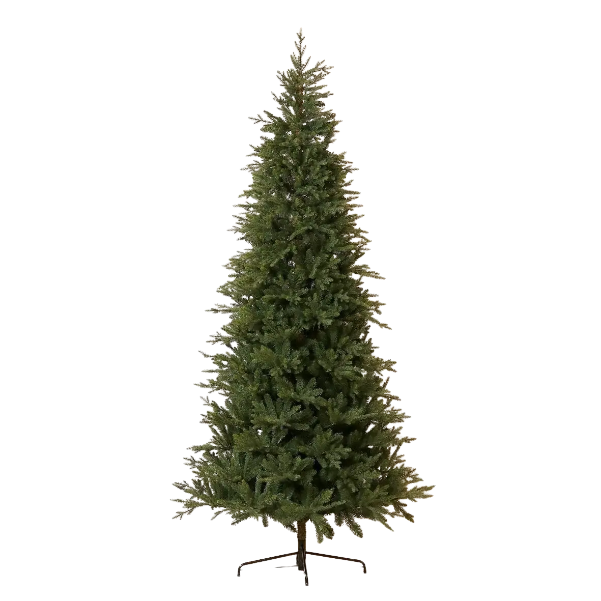 Künstlicher Weihnachtsbaum - Noel auf transparentem Hintergrund mit echt wirkenden Kunstblättern in natürlicher Anordnung. Künstlicher Weihnachtsbaum - Noel hat die Farbe Natur und ist 270 cm hoch. | aplanta Kunstpflanzen