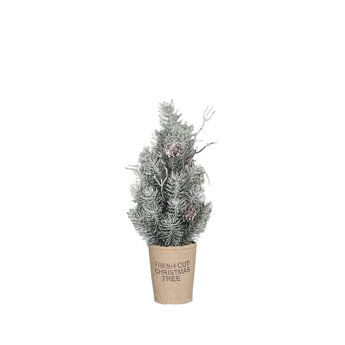 Künstlicher Tannenbaum - Rachel auf transparentem Hintergrund mit echt wirkenden Kunstblättern in natürlicher Anordnung. Künstlicher Tannenbaum - Rachel hat die Farbe Natur und ist 30 cm hoch. | aplanta Kunstpflanzen