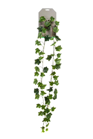 Künstliche Efeu Girlande - Joline auf transparentem Hintergrund mit echt wirkenden Kunstblättern. Diese Kunstpflanze gehört zur Gattung/Familie der "Efeu" bzw. "Kunst-Efeu".