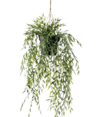 Künstlicher Hänge-Bambus - Kiana auf transparentem Hintergrund mit echt wirkenden Kunstblättern. Diese Kunstpflanze gehört zur Gattung/Familie der 