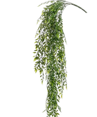Künstlicher Hänge-Bambus - Luisa auf transparentem Hintergrund mit echt wirkenden Kunstblättern. Diese Kunstpflanze gehört zur Gattung/Familie der 