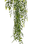Künstlicher Hänge-Bambus - Luisa | 80 cm auf transparentem Hintergrund, als Ausschnitt fotografiert, damit die Details der Kunstpflanze bzw. des Kunstbaums noch deutlicher zu erkennen sind.