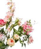 Künstlicher XL Blumenstrauß - Theresa auf transparentem Hintergrund, als Ausschnitt fotografiert, damit die Details der Kunstpflanze bzw. des Kunstbaums noch deutlicher zu erkennen sind.