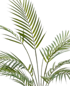 Künstliche Bergpalme - Nadine | 128 cm auf transparentem Hintergrund, als Ausschnitt fotografiert, damit die Details der Kunstpflanze bzw. des Kunstbaums noch deutlicher zu erkennen sind.