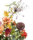 Künstlicher XL Blumenstrauß - Talea auf transparentem Hintergrund, als Ausschnitt fotografiert, damit die Details der Kunstpflanze bzw. des Kunstbaums noch deutlicher zu erkennen sind.