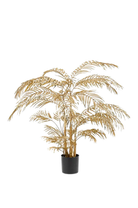 Hochwertige Kunstpalme auf transparentem Hintergrund mit echt wirkenden Kunstblättern in natürlicher Anordnung. Künstliche Areca Palme - Alonzo hat die Farbe Natur und ist 145 cm hoch. | aplanta Kunstpflanzen