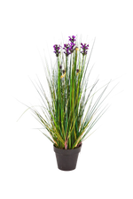 Künstlicher Lavendel - Milly, 60 cm, Kunstpflanze von aplanta, im schwarzen Topf, in Natur, für drinnen