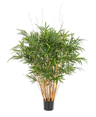 Künstlicher Bambus - Marleen auf transparentem Hintergrund mit echt wirkenden Kunstblättern. Diese Kunstpflanze gehört zur Gattung/Familie der 